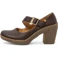 El naturalista for woman. 254331112005_012 Brown leather high heels N5433 (40), 5 to 8 cm, Buckle, Casual