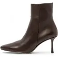 Neosens for woman. 331951104003_012 Brown leather ankle boots S3195 (36), 8 to 10 cm, Zip, Casual