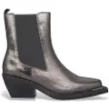 Alma en pena for woman. I240701 Silver flat leather ankle boots (39), 5 to 8 cm, None, Casual
