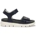 Fluchos for woman. F1708 Hellen F1708 navy leather sandals -Height 5cm wedge (41), Blue, 5 to 8 cm, Velcro, Casual