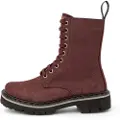 Art for woman. 111671267003_008 Leather ankle boots 1167 Bordeaux (41), Flat, Laces, Zip, Casual, Burgundy