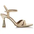 MARIAMARE for woman. 68405 Beige Nuin Sandals (38), Fabric, 8 to 10 cm, Buckle, Casual, Party