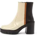 Art for woman. 1197412VI003_0MU Leather ankle boots 1974 beige (40), 8 to 10 cm, Zip, Casual