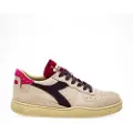 Diadora for woman. 201180905 Mi Basket Low Arctic beige leather trainers (36), Flat, Laces, Casual