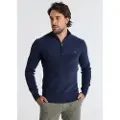 Victorio & Lucchino , V&L for man. 670167132 Perkins navy zip neck jumper (XXL), Casual, Cotton, Long sleeve