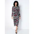 Victorio & Lucchino , V&L for woman. 3667795 Fluid midi dress with black animal print (L), Casual, Viscose, Long sleeve