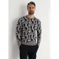 Victorio & Lucchino , V&L for man. 670107097 Grey jacquard knitted hoodless sweatshirt (M), Casual, Cotton, Long sleeve