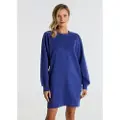 Victorio & Lucchino , V&L for woman. 340278092 Logo velvet sweatshirt dress blue (L), Casual, Cotton, Long sleeve