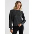Victorio & Lucchino , V&L for woman. 350058064 Openwork knitted jumper with grey jewels (XS), Casual, Acrylic, Long sleeve