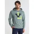 Victorio & Lucchino , V&L for man. 660077103 Raglan sleeve sweatshirt with green application (S), Casual, Cotton, Long sleeve