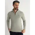 Victorio & Lucchino , V&L for man. 670167132 Perkins grey zip neck jumper (XXL), Casual, Cotton, Long sleeve