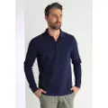 Victorio & Lucchino , V&L for man. 630267154 Textured long sleeve navy polo shirt (S), Casual, Cotton