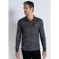 Bendorff for man. 830465234 Grey long sleeve printed polo shirt (L), Casual, Cotton, Classic