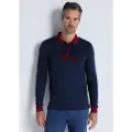 Bendorff for man. 830575292 Short sleeve polo shirt with navy jacquard collar (M), Casual, Cotton, Classic