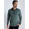 Bendorff for man. 830575292 Short-sleeved polo shirt with jacquard collar (S), Casual, Green, Cotton, Classic, Short sleeve