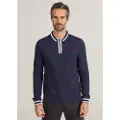 Bendorff for man. 850425248 Long sleeve polo shirt with navy zip (S), Casual, Cotton