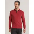 Bendorff for man. 830285125 Basic long-sleeved polo shirt red (S), Casual, Maroon, Cotton, Long sleeve