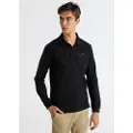 Bendorff for man. 830855428 Plain polo shirt with chest pocket black (M), Casual, Cotton, Long sleeve