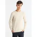 Bendorff for man. 870505427 Beige Braided Cotton Cable Knit Pullover (L), Casual, Long sleeve