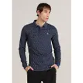 Bendorff for man. 830565291 Long sleeve polo shirt with navy mini print (3XL), Casual, Cotton, Polyester