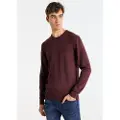 Bendorff for man. 870205164 Basic knitted jumper with maroon embroidered logo (XXL), Casual, Cotton, Long sleeve