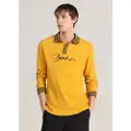 Bendorff for man. 830575292 Short sleeve polo shirt with jacquard collar yellow (S), Casual, Cotton, Long sleeve