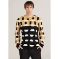 Bendorff for man. 870315268 Box neck jumper with geometric motifs (XL), Brown, Casual, Cotton, Long sleeve