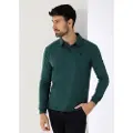 Bendorff for man. 830855428 Long sleeve plain polo shirt with chest pocket green (XXL), Casual, Cotton