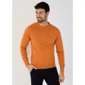 Bendorff for man. 870205164 Basic knitted jumper, box collar Logo embroidery orange (L), Casual, Cotton