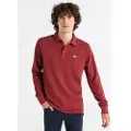 LOIS Jeans for man. 130333830 Basic long sleeve polo shirt in pique fabric with red logo (XXL), Casual, Cotton