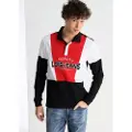 LOIS Jeans for man. 132723967 Long sleeve tricolour polo shirt black (S), Casual, Cotton