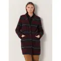 LOIS Jeans for woman. 470372441 Maroon checked cloth coat (M), Casual, Polyester, Long sleeve