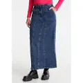LOIS Jeans for woman. 411502576 Blue midi denim skirt (34), Casual, Cotton