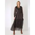 LOIS Jeans for woman. 448092542 Long dress with black ruffles (S), Casual, Polyester, Long sleeve