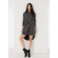 LOIS Jeans for woman. 448122559 Long sleeve short dress with side pockets grey (XXL), Casual, Cotton