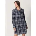 LOIS Jeans for woman. 447752397 Checked short dress (L), Casual, Cotton, Long sleeve, Navy
