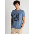 LOIS Jeans for man. 157873954 Short-sleeved T-shirt with blue heraldry on the chest (3XL), Casual, Polyester, Short sleeve