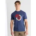 LOIS Jeans for man. 157903962 Short sleeve T-shirt with blue tricolour graphics (XXL), Casual, Cotton