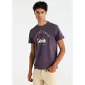 LOIS Jeans for man. 157963995 Contrast lilac T-shirt on chest (3XL), Casual, Purple, Cotton, Short sleeve