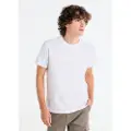 LOIS Jeans for man. 157823916 White embossed T-shirt (3XL), Casual, Cotton, Short sleeve