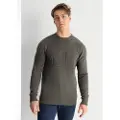 LOIS Jeans for man. 176683971 Green knitted textured jumper (XL), Casual, Cotton