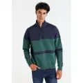 LOIS Jeans for man. 165873922 Sweatshirt zip neck perkins green (L), Casual, Cotton, Long sleeve
