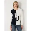 LOIS Jeans for woman. 453142673 Pullover intarsia cut LJ navy (XS), White, Casual, Cotton