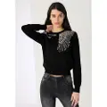 LOIS Jeans for woman. 453002563 Intarsia jumper Ala black (XS), Casual, Viscose