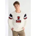 LOIS Jeans for man. 176653947 Jumper with white appliqué print (XXL), Casual, Cotton
