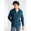 LOIS Jeans for man. 164483023 Basic hooded sweatshirt with zip fastener logo embroidery blue (S), Casual, Cotton