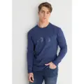 LOIS Jeans for man. 165673397 Basic hoodless sweatshirt print blue (XXL), Casual, Cotton