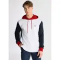 LOIS Jeans for man. 166013001 White hooded sweatshirt with colour block design (XXL), Casual, Cotton
