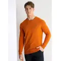 LOIS Jeans for man. 171483125 Basic knitted jumper with orange embroidered logo (S), Casual, Cotton