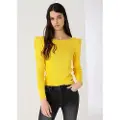 LOIS Jeans for woman. 452962538 Pullover with pleats on the shoulders yellow (L), Casual, Viscose, Long sleeve